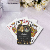 40歳の誕生日の黒い金ゴールド星写真 トランプ