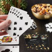 40歳の誕生日の黒い金ゴールド星写真 トランプ (インサイチュ)