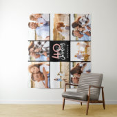 40歳の誕生日の黒モダンとピンクの写真のコラージュ タペストリー (インサイチュ)