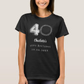 40歳の誕生日の黒銀写真 Tシャツ (正面)