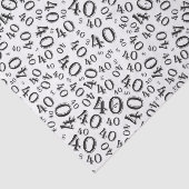 40歳の誕生日の黒/白の乱数パターン 薄葉紙 (詳細)