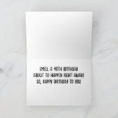 *40歳の誕生日は1マイルの匂いがする遠くに! カード (内部)