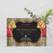 40歳の誕生日または任意の年齢のLeopard招待 カード (スタンド正面)