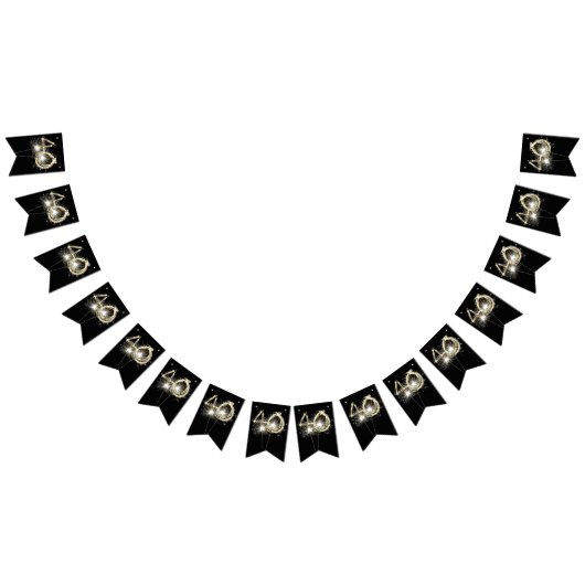 40歳の誕生日または記念日パーティー バンティングフラッグ (全)