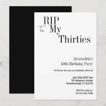 40歳の誕生日をお祝いするミニマルパーティー RIP 30s