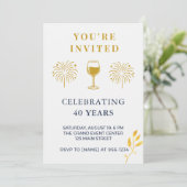 40歳の誕生日をお祝いするモダンな節目の招待状 招待状 (スタンド正面)