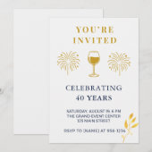 40歳の誕生日をお祝いするモダンな節目の招待状 招待状 (正面/裏面)