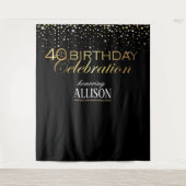 40歳の誕生日をお祝いする写真用背景 タペストリー (正面)