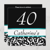 40歳の誕生日をエレガントに　どんな年齢も美しくお祝いしよう 招待状 (正面/裏面)