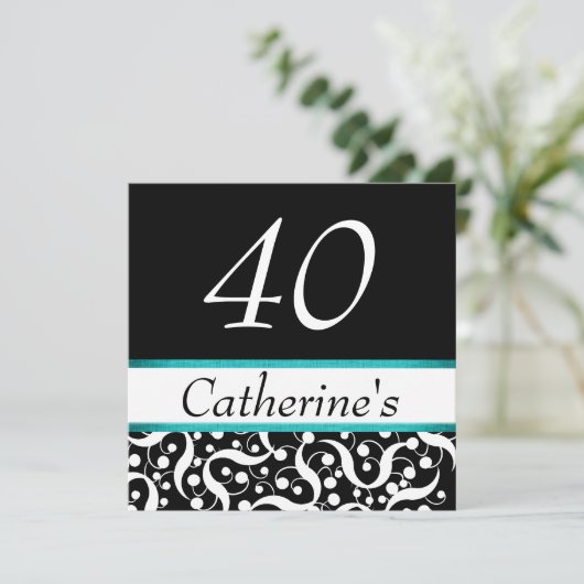 40歳の誕生日をエレガントに どんな年齢も美しくお祝いしよう 招待状 (スタンド正面)