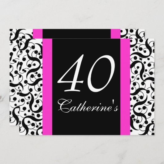 40歳の誕生日をエレガントに どんな年齢も美しくお祝いしよう 招待状 (正面/裏面)