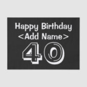 40歳の誕生日をテーマにした名前をカスタムするティッシュペーパー 薄葉紙 (正面)