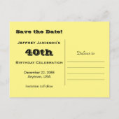 40歳の誕生日を祝うハッピードッグのお知らせを保存 案内ポストカード (裏面)