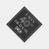 40歳の誕生日を祝う;アールデコスタイル;名前をカスタムする スタンダードランチョンナプキン (角)