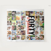 40歳の誕生日を記念するフォトコラージュ タペストリー (正面(横))