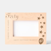 40歳の誕生日を記念する額縁 レーザー彫刻フレーム (正面)