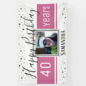 40歳の誕生日を迎えるおめでとうはっきりしたおもしろい紙吹雪 横断幕 (縦)