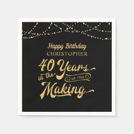 40歳の誕生日を迎えるハッピーバースデー スタンダードカクテルナプキン