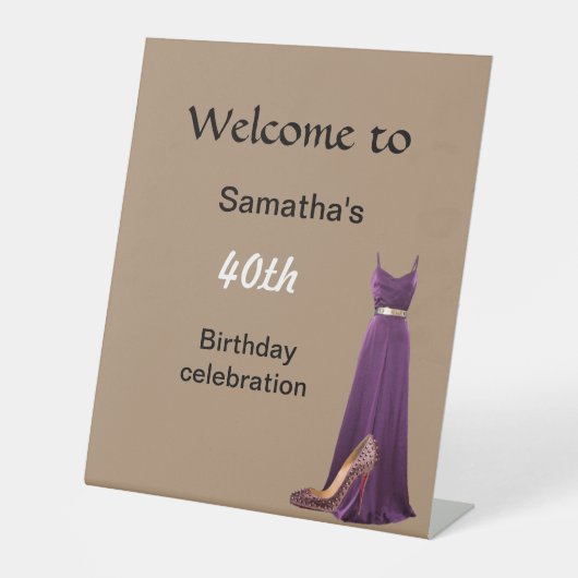 40歳の誕生日を迎える台座の看板 台座サイン (正面)