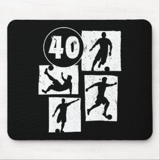 40歳の誕生日を迎える男性・女性のためのサッカープレーヤー、フットボール40 マウスパッド