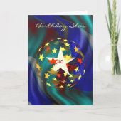 40歳の誕生日を迎える金ゴールドと赤い星 シーズンカード (正面)