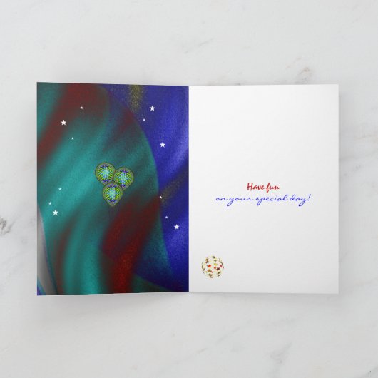 40歳の誕生日を迎える金ゴールドと赤い星 シーズンカード (内部)