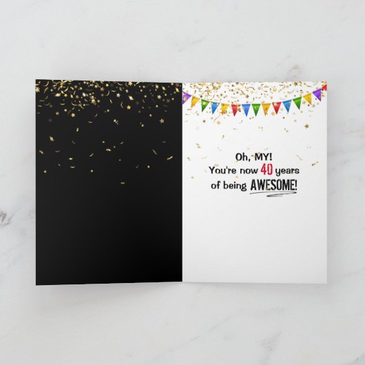 40歳の誕生日を迎える黒番 カード (内部)