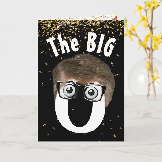 40歳の誕生日を迎える黒番 カード (黄色い花)