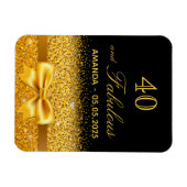 40歳の誕生日を飾るゴージャスなブラックゴールドの「Save the Date」 マグネット (横)