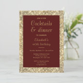 40歳の誕生日を飾るバーガンディゴールドの輝き 招待状 (スタンド正面)