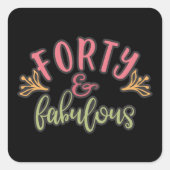 40歳の誕生日アイディア40歳と素晴らしい スクエアシール (正面)