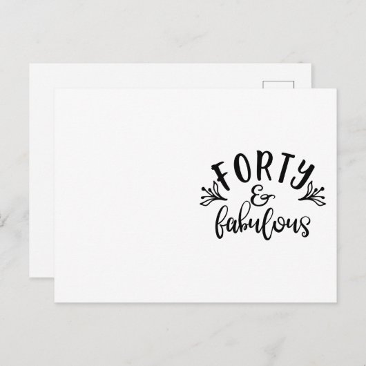 40歳の誕生日アイディア40歳と素晴らしい ポストカード (正面/裏面)