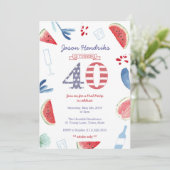 40歳の誕生日アダルトオンリープールパーティークックアウト 招待状 (スタンド正面)
