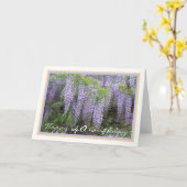 40歳の誕生日アメリアウィステリアエレガント金ゴールド枠 カード (黄色い花)