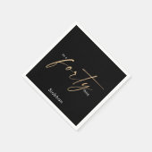 40歳の誕生日エレガントスタイリッシュ スタンダードカクテルナプキン (角)