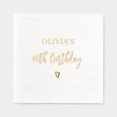 40歳の誕生日エレガントハートモダン金ゴールド 箔ナプキン (正面)