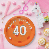 40歳の誕生日オレンジピックボール ペーパープレート (パーティー)