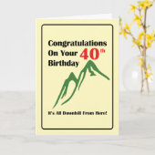 40歳の誕生日オールダウンヒル カード (黄色い花)