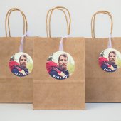 40歳の誕生日カスタムの写真男性向けハロー40 ラウンドシール