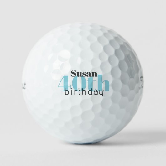40歳の誕生日カスタムターコイズTitleist Pro V1 ゴルフボール (正面)