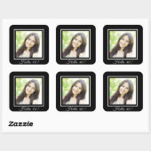 40歳の誕生日カスタムフォトブラック白 スクエアシール (シート)