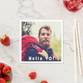 40歳の誕生日カスタム写真こんにちは40人の男性 スタンダードカクテルナプキン (インサイチュ)