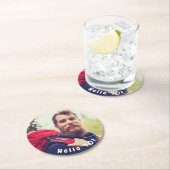 40歳の誕生日カスタム写真こんにちは40人の男性 ラウンドペーパーコースター (インサイチュ)