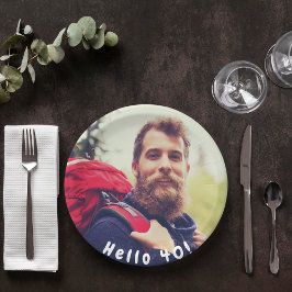 40歳の誕生日カスタム写真こんにちは40人 ペーパープレート