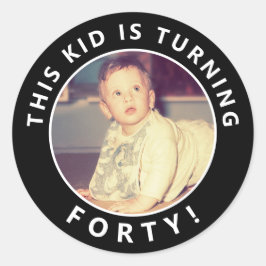 40歳の誕生日カスタム写真シール ラウンドシール