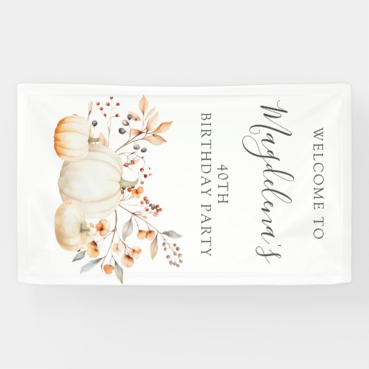 40歳の誕生日カボチャ紅葉垂直アウトドア 横断幕 (横)