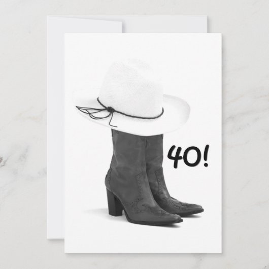 40歳の誕生日カントリーウェスタン招待状 招待状 (正面)