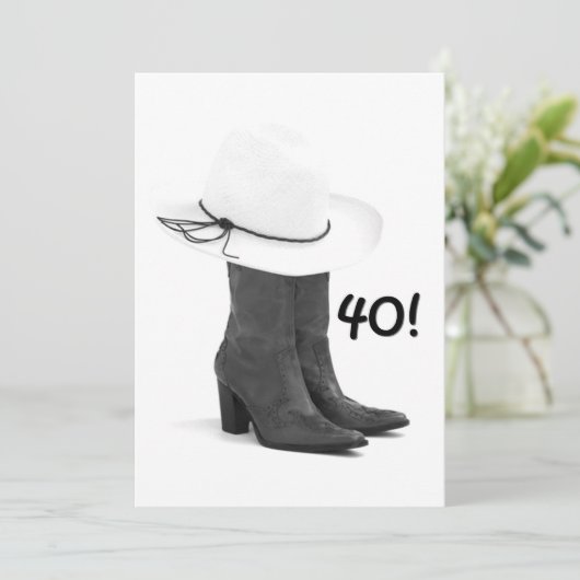 40歳の誕生日カントリーウェスタン招待状 招待状 (スタンド正面)