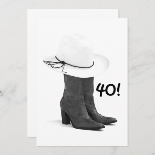 40歳の誕生日カントリーウェスタン招待状 招待状 (正面/裏面)