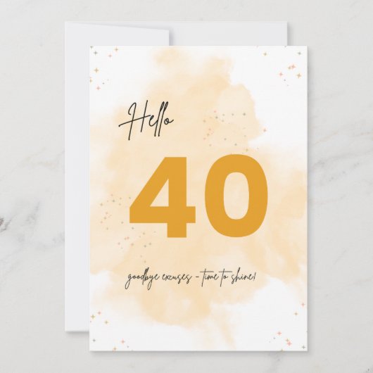 40歳の誕生日カードゴールデンスパークル カード (正面)